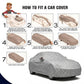 BMW 7 Series Waterproof Car Cover, All Weather Resistant, Triple Stitched with Soft Cotton Lining, Side Mirror & Antenna Pocket (AERO Silver)