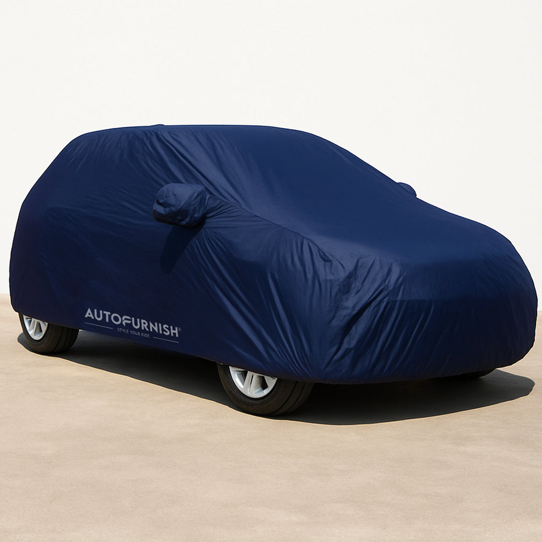 Fiat Palio Stile Car Body Cover, Heat & Water Resistant with Side Mirror Pockets (PARKER BLUE)