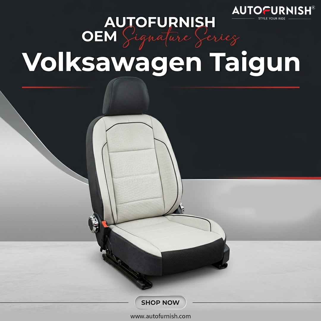 Signature Series Seat Cover for Volkswagen Taigun Arm 2021 (With Back Seat Armrest)