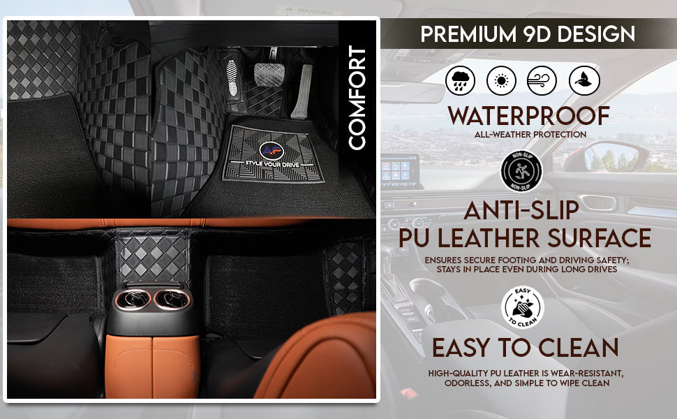 Autofurnish 9D Luxurious Custom Fitted Car Mats For Tata Curvv EV 2024