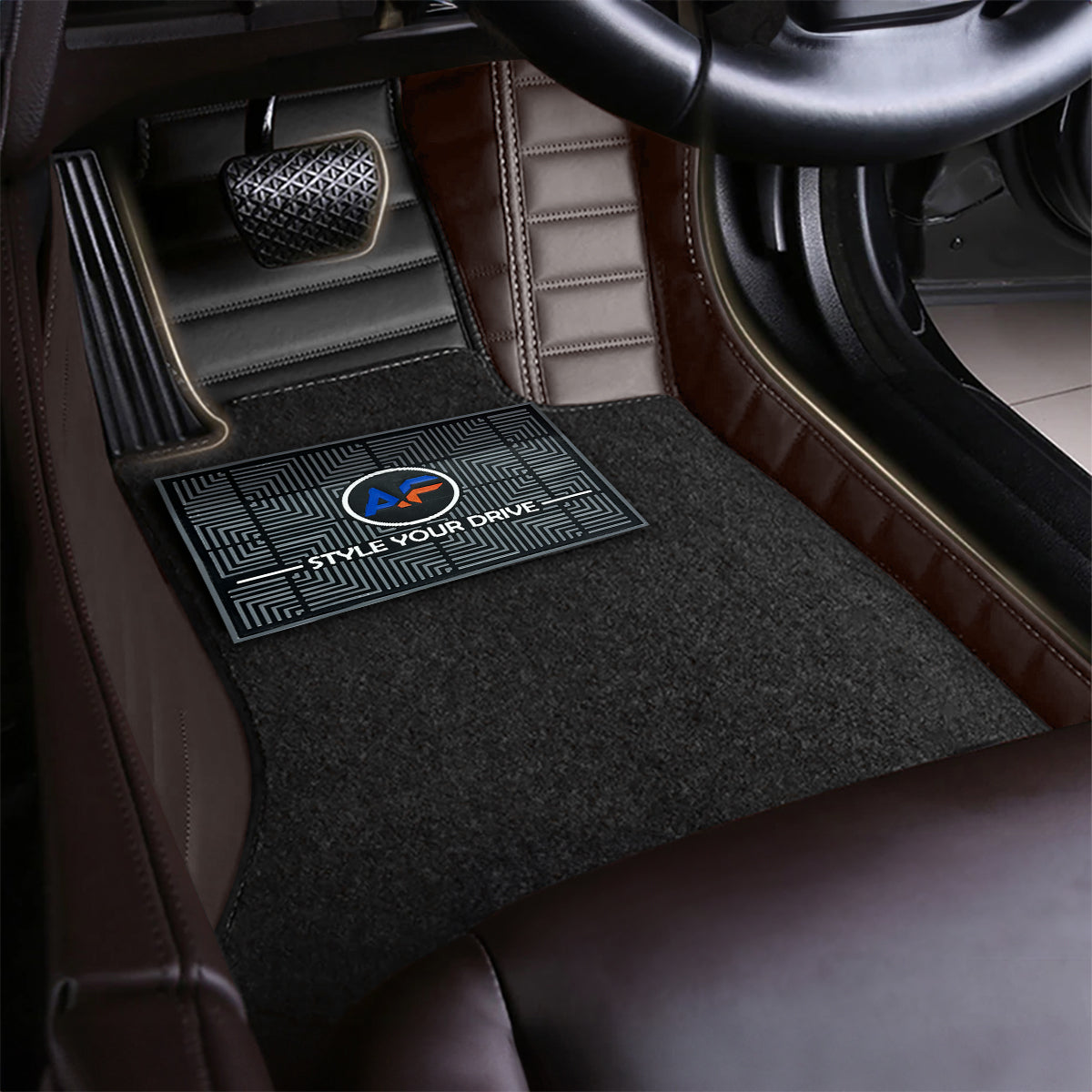Volkswagen Taigun 2021 Autofurnish 9D Combination Custom Fitted Car Mats For Volkswagen Taigun 2021