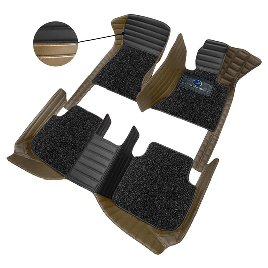 Autofurnish 9D Combination Custom Fitted Car Mats For Hyundai Alcazar (7 Seater) 2021 - Black SP-Coffee
