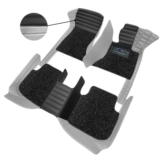 Autofurnish 9D Combination Custom Fitted Car Mats For Hyundai Alcazar (7 Seater) 2021 - Black XV-Greige