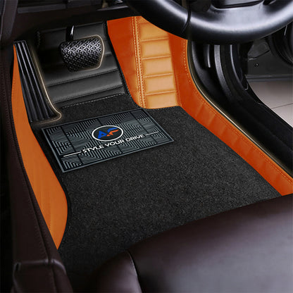 Autofurnish 9D Combination Custom Fitted Car Mats For KIA Carnival (7 Seater) 2020 - Black AZ-Tan