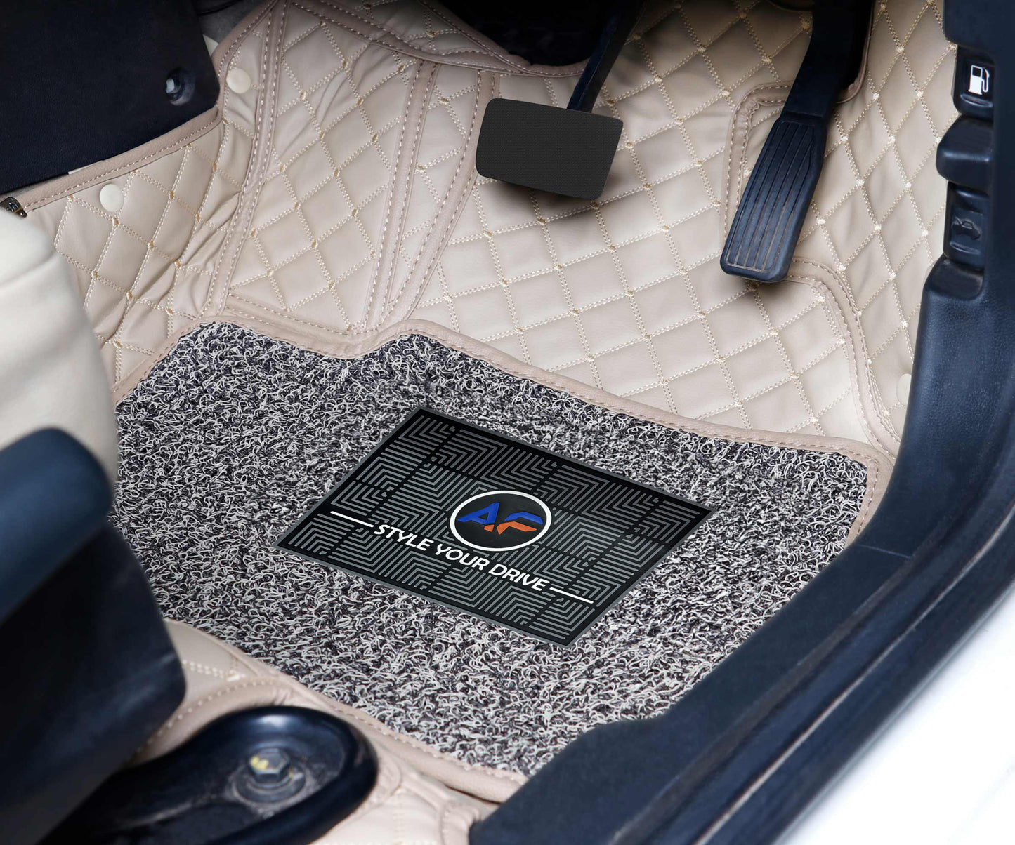 BMW Z4 2017-22 7D Luxury Car Mat, All Weather Proof, Anti-Skid, 100% Waterproof & Odorless with Unique Diamond Fish Design (24mm Luxury PU Leather, 2 Rows)