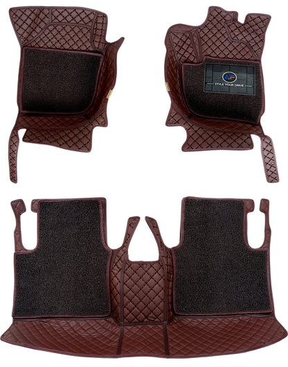 Ford Figo Aspire 2018 7D Luxury Car Mat, All Weather Proof, Anti-Skid, 100% Waterproof & Odorless with Unique Diamond Fish Design (24mm Luxury PU Leather, 2 Rows) - Autofurnish