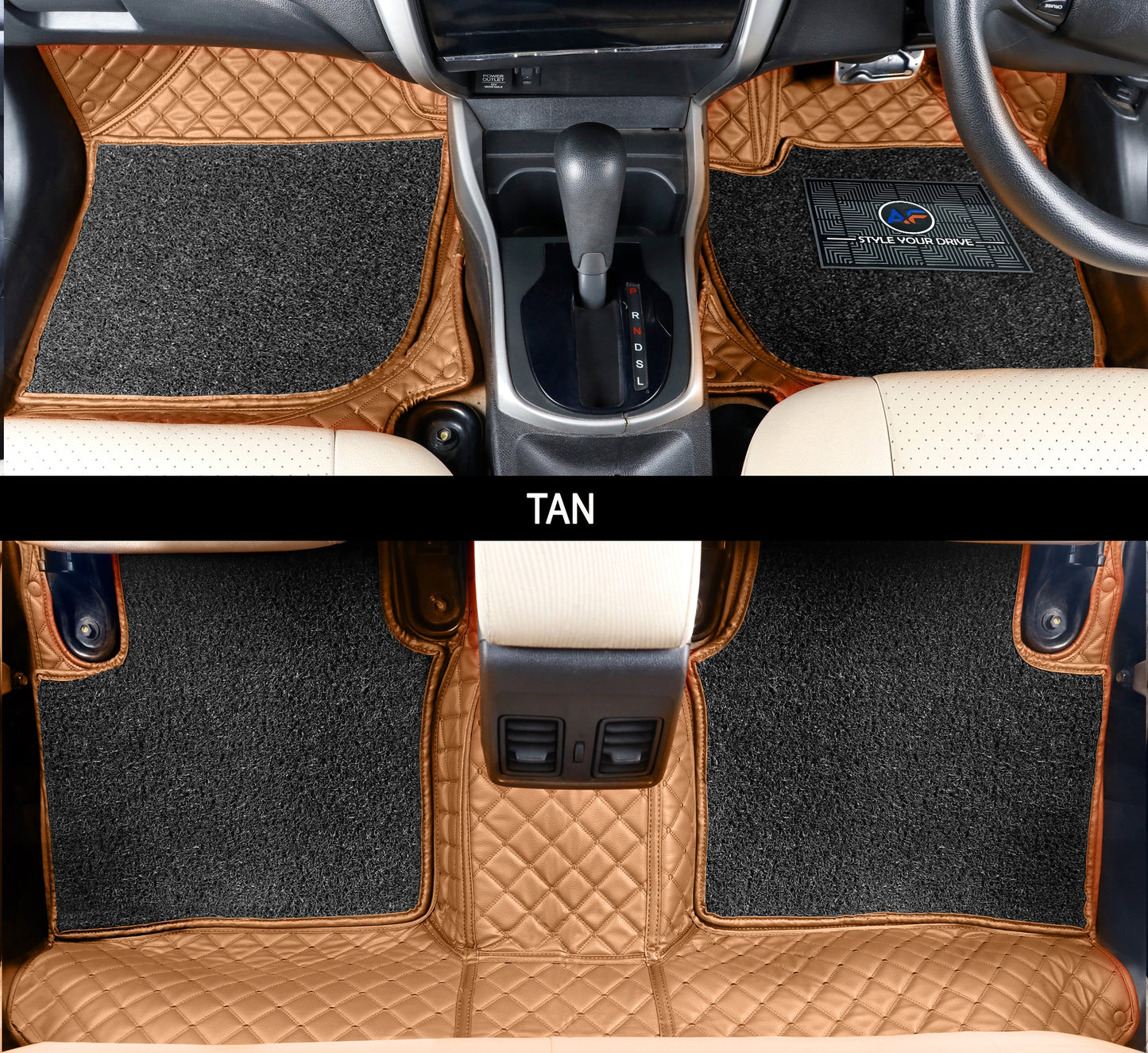 Hyundai Verna 2021-22 ULS 7D Luxury Custom Fitted Car Mats For Hyundai Verna 2021-22 - Tan Tan