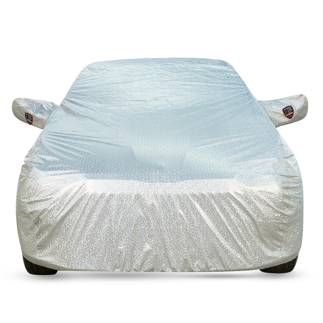 BMW X4 xDrive 2019 Waterproof Car Cover, All Weather Resistant, Triple Stitched with Soft Cotton Lining, Side Mirror & Antenna Pocket (AERO Silver)