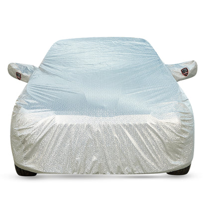 Hyundai i10 2010 Waterproof Car Cover, All Weather Resistant, Triple Stitched with Soft Cotton Lining, Side Mirror & Antenna Pocket (AERO Silver)