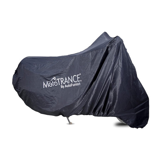 Mototrance Arid Black 100% Waterpoof Heat Resistant With Mirror Pocket Bike Body Cover For Bikes upto RE Bullet Size (Without Extra Fitting) - Extra Large Size (XL)