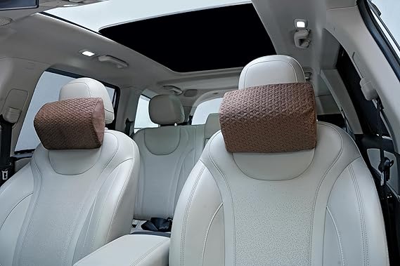 Autofurnish Plush Δ-delta Shaped Car Pillow Neck Rest (Plush-8882)- Set of Two
