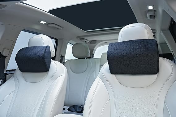 Autofurnish Plush Δ-delta Shaped Car Pillow Neck Rest (Plush-8882)- Set of Two