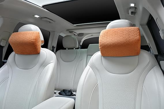 Autofurnish Plush Δ-delta Shaped Car Pillow Neck Rest (Plush-8882)- Set of Two