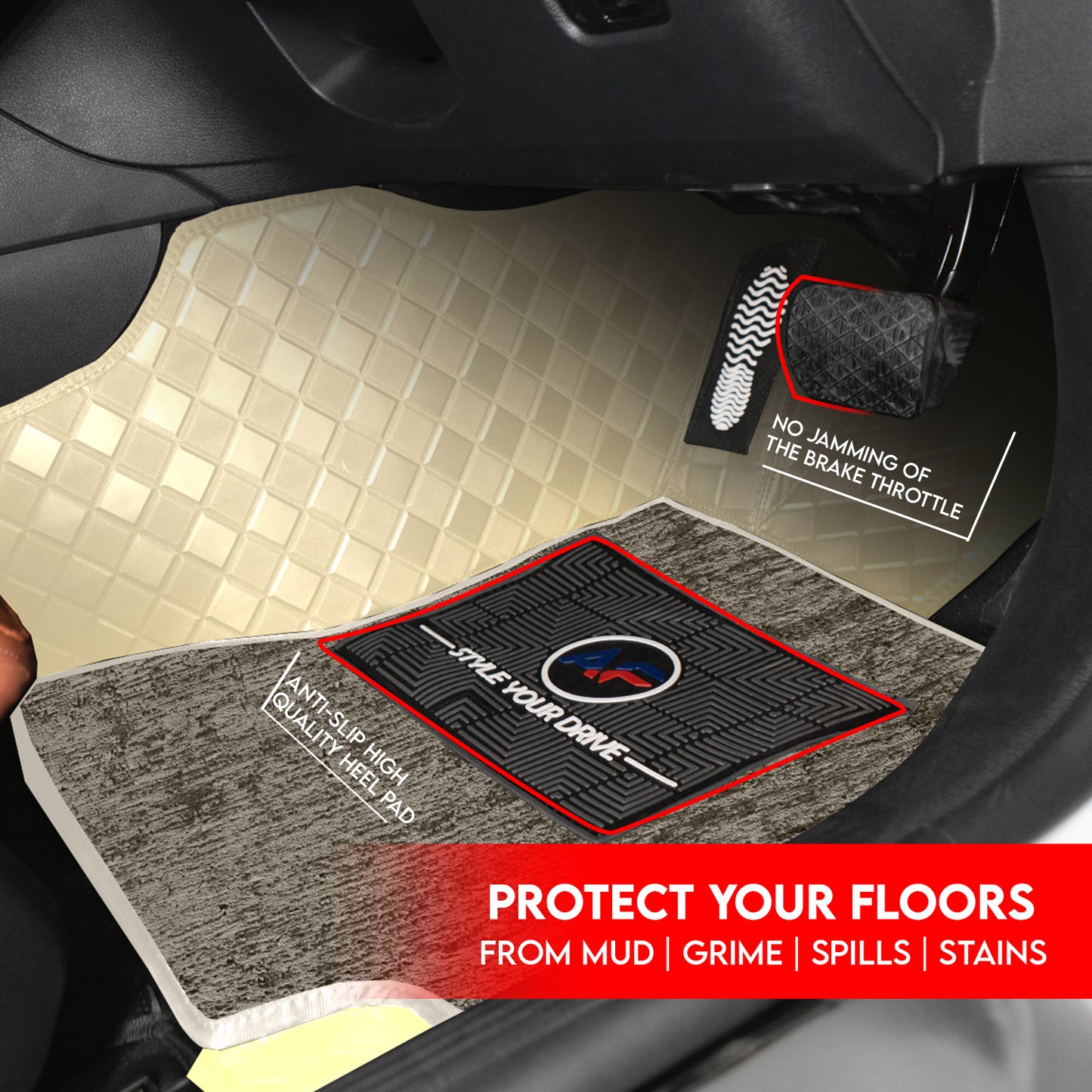 Autofurnish 9D Luxurious Custom Fitted Car Mats For Hyundai Grand i10 -2013-19