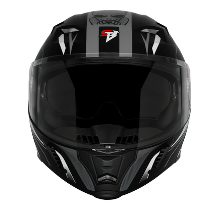 Steelbird SBA-20 / SB-106 ISS Open Face Helmet | ISI Certified | Strange Design | Black-Grey