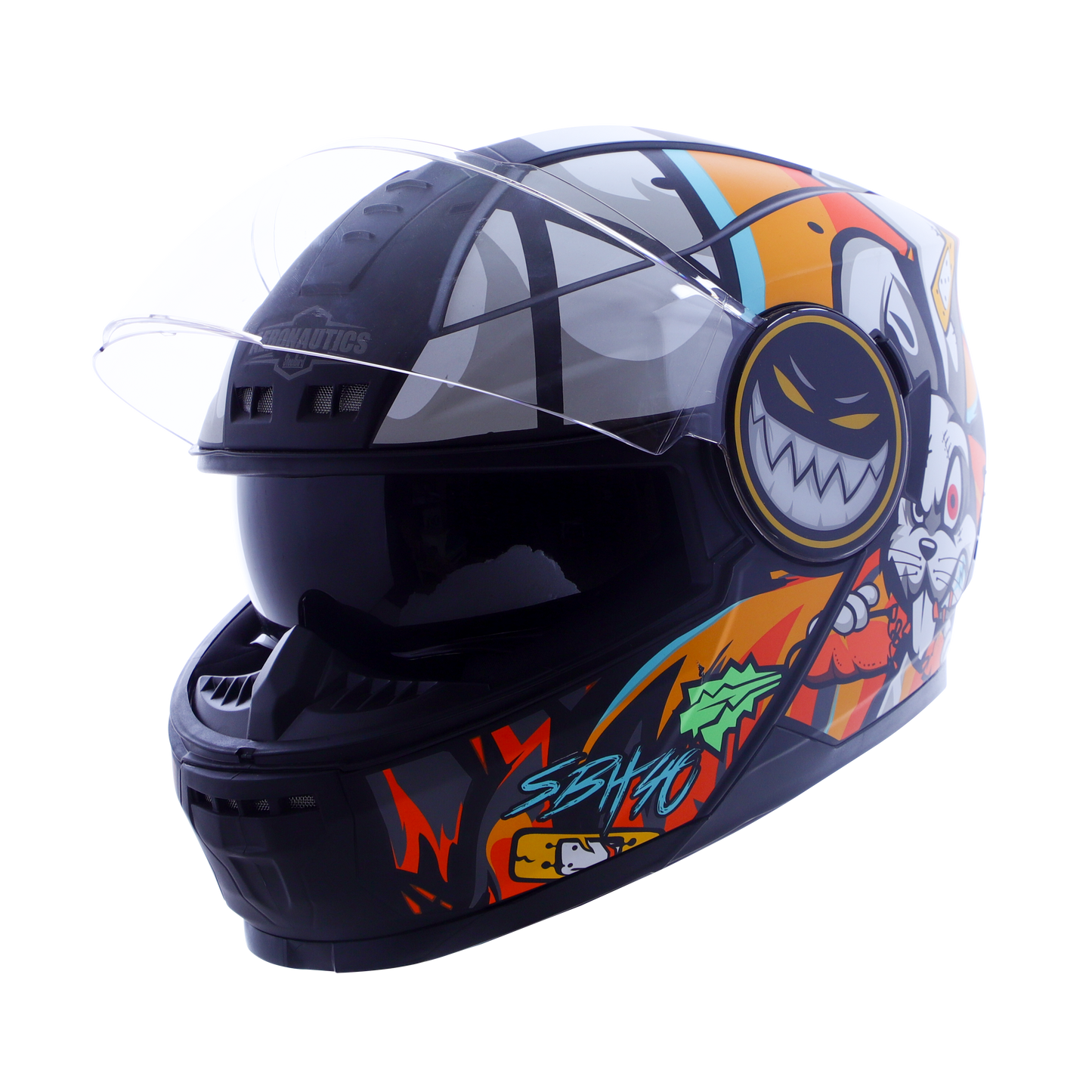 Steelbird SBH-40 ISS Full Face Helmet | ISI Certified | Crazy Doe | Clear Visor