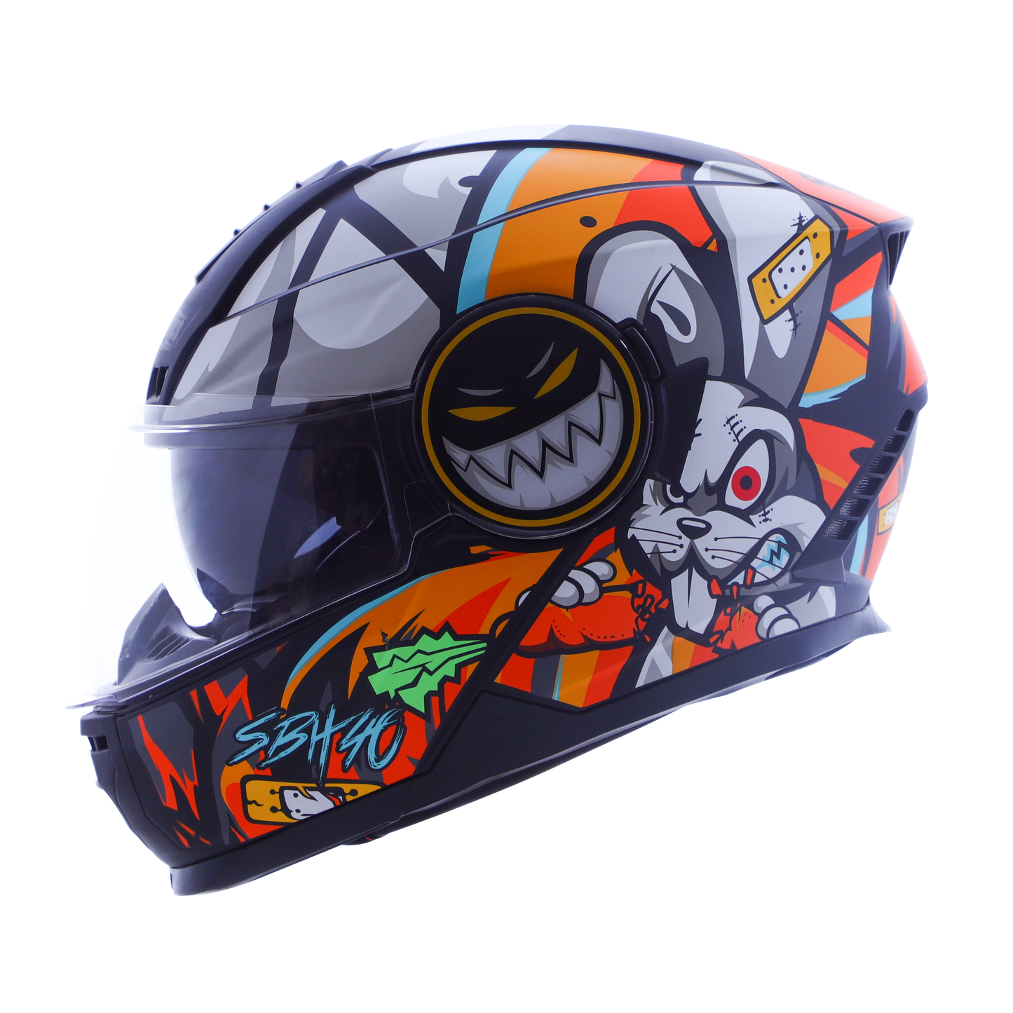 Steelbird SBH-40 ISS Full Face Helmet | ISI Certified | Crazy Doe | Clear Visor