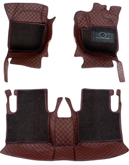 Porsche Cayenne 2022-7D Luxury Car Mat, All Weather Proof, Anti-Skid, 100% Waterproof & Odorless with Unique Diamond Fish Design (24mm Luxury PU Leather, 2 Rows) - Autofurnish