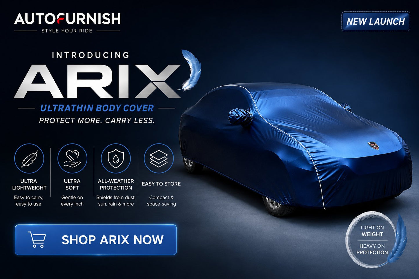 Autofurnish Waterproof Car Cover For KIA Seltos (Manual) 2026 - Arix Blue