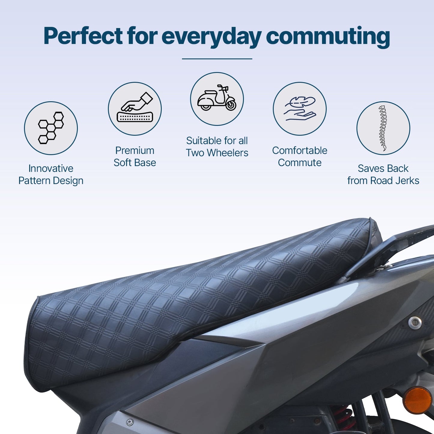 Mototrance PU Leather Luxurious Bike Scooter Seat Cover (MTSC-BL) Honda Activa i