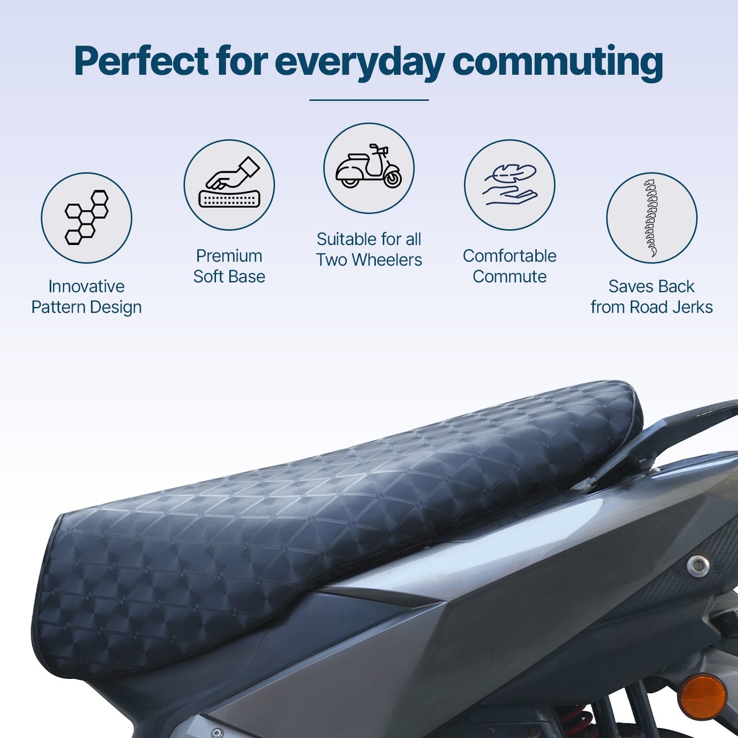 Mototrance PU Leather Luxurious Bike Scooter Seat Cover (MTSC-BL) Honda Activa i