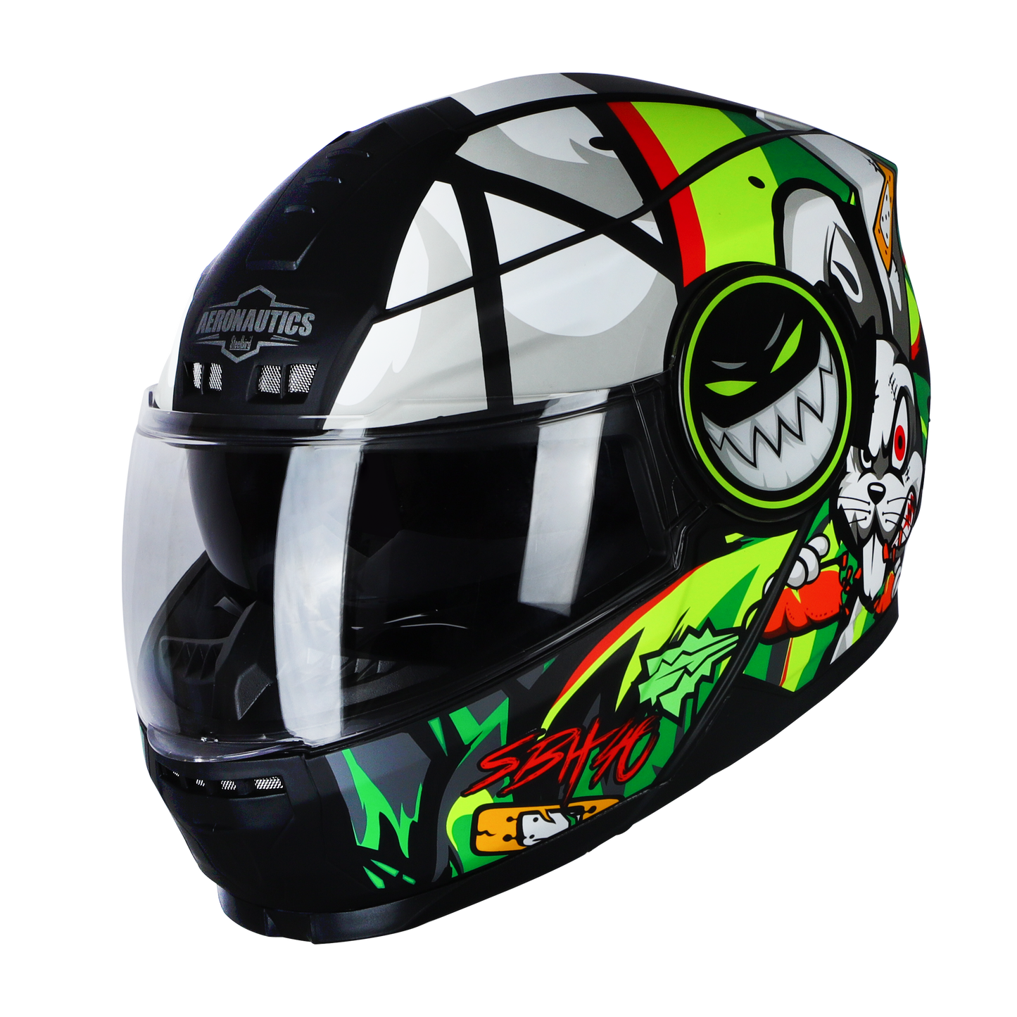 Steelbird SBH-40 ISS Full Face Helmet | ISI Certified | Crazy Doe | Clear Visor