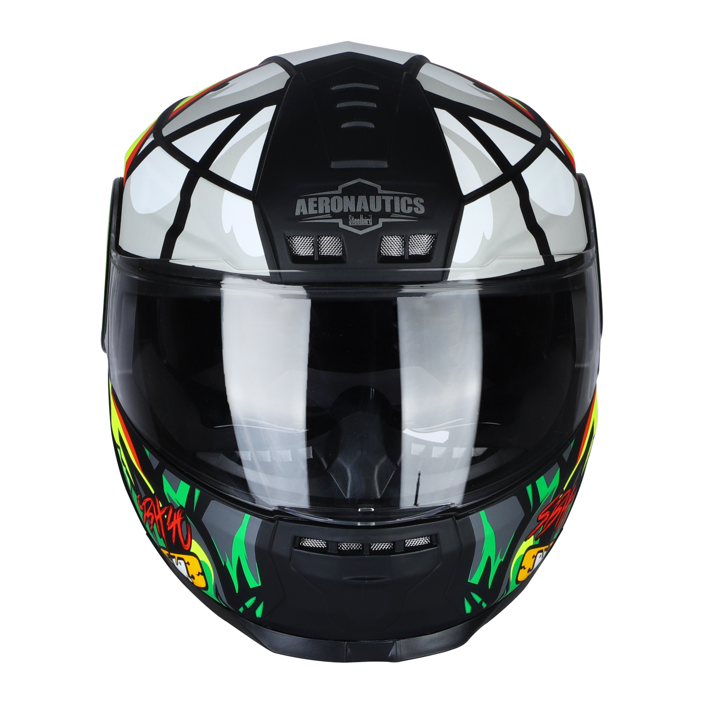 Steelbird SBH-40 ISS Full Face Helmet | ISI Certified | Crazy Doe | Clear Visor