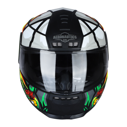 Steelbird SBH-40 ISS Full Face Helmet | ISI Certified | Crazy Doe | Clear Visor