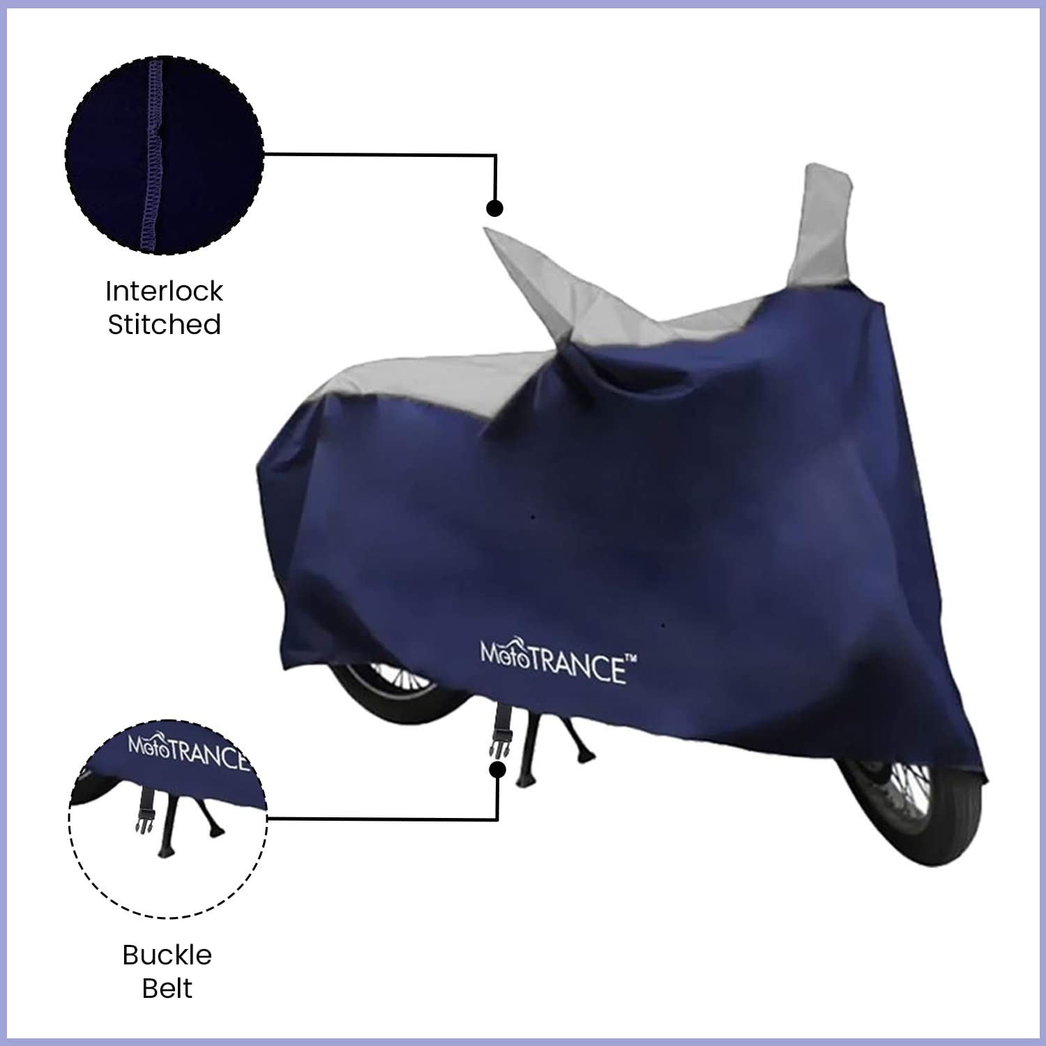 Mototrance Sporty Blue Bike Body Cover For Honda Activa 4G (BIKE BODY COVER) - Autofurnish