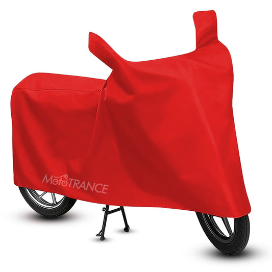 Mototrance Red Bike Body Cover For Bikes upto RE Bullet Size (Without Extra Fitting) - Extra Large Size (XL) (Solid Red)