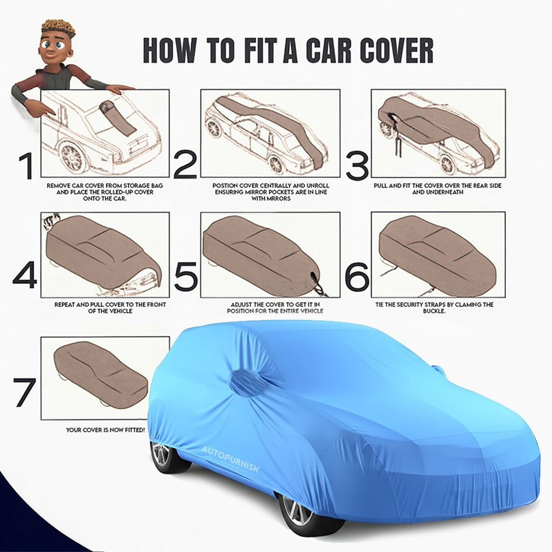 Audi Q8 2020 Car Body Cover, Triple Stitched, Heat & Water Resistant with Front & Rear Elastic Strap & Side Mirror Pockets (PARKER AQUA)