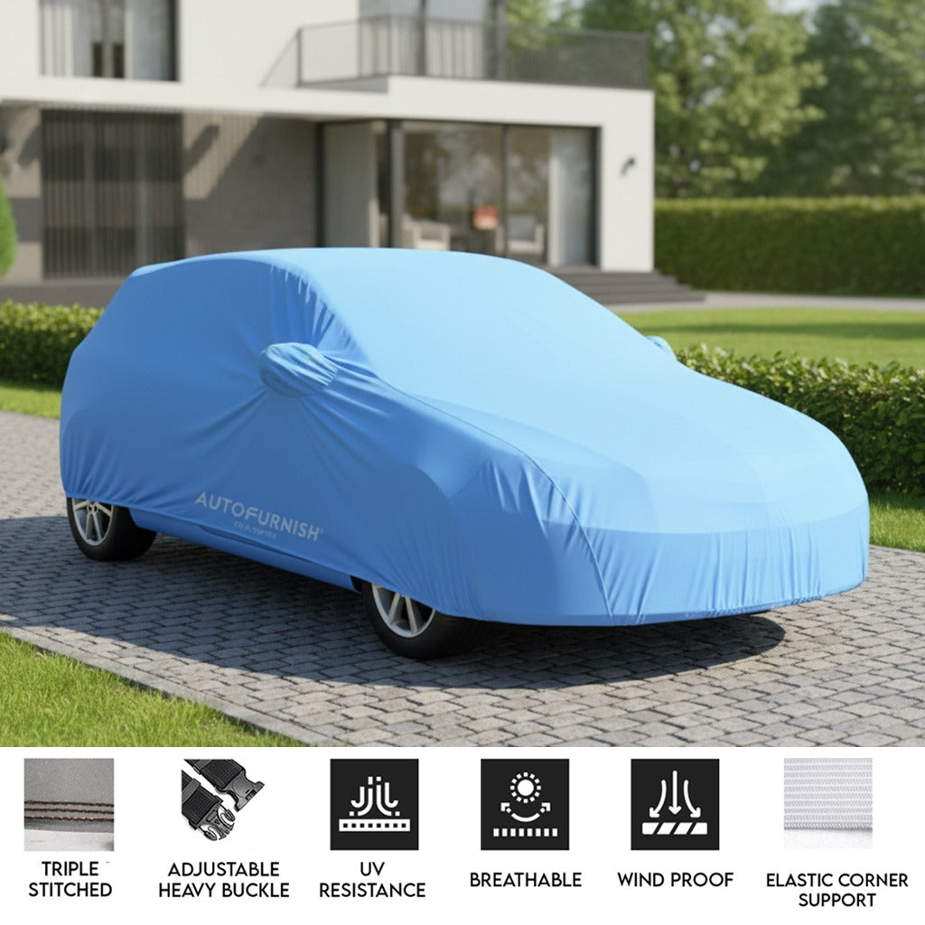 Audi Q8 2020 Car Body Cover, Triple Stitched, Heat & Water Resistant with Front & Rear Elastic Strap & Side Mirror Pockets (PARKER AQUA)