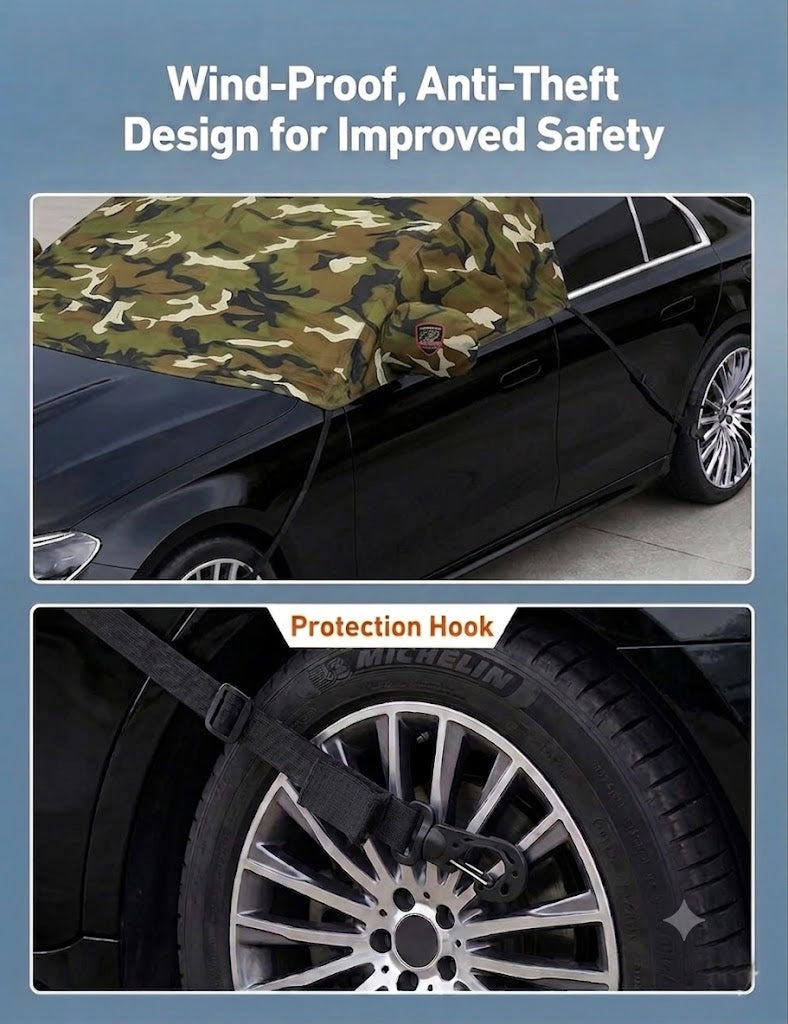 Autofurnish Aero Car Windshield Cover Frost Dust Shield Car Window Protector Waterproof Heat Resistant Universal Size