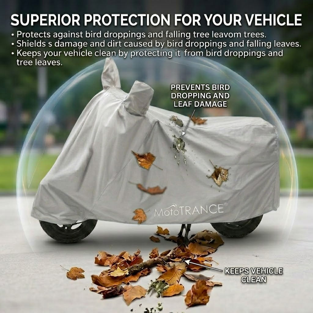 MotoTrance Bike Body Cover For Suzuki New Access 125 - Interlock-Stitched Water and Heat Resistant with Mirror Pockets