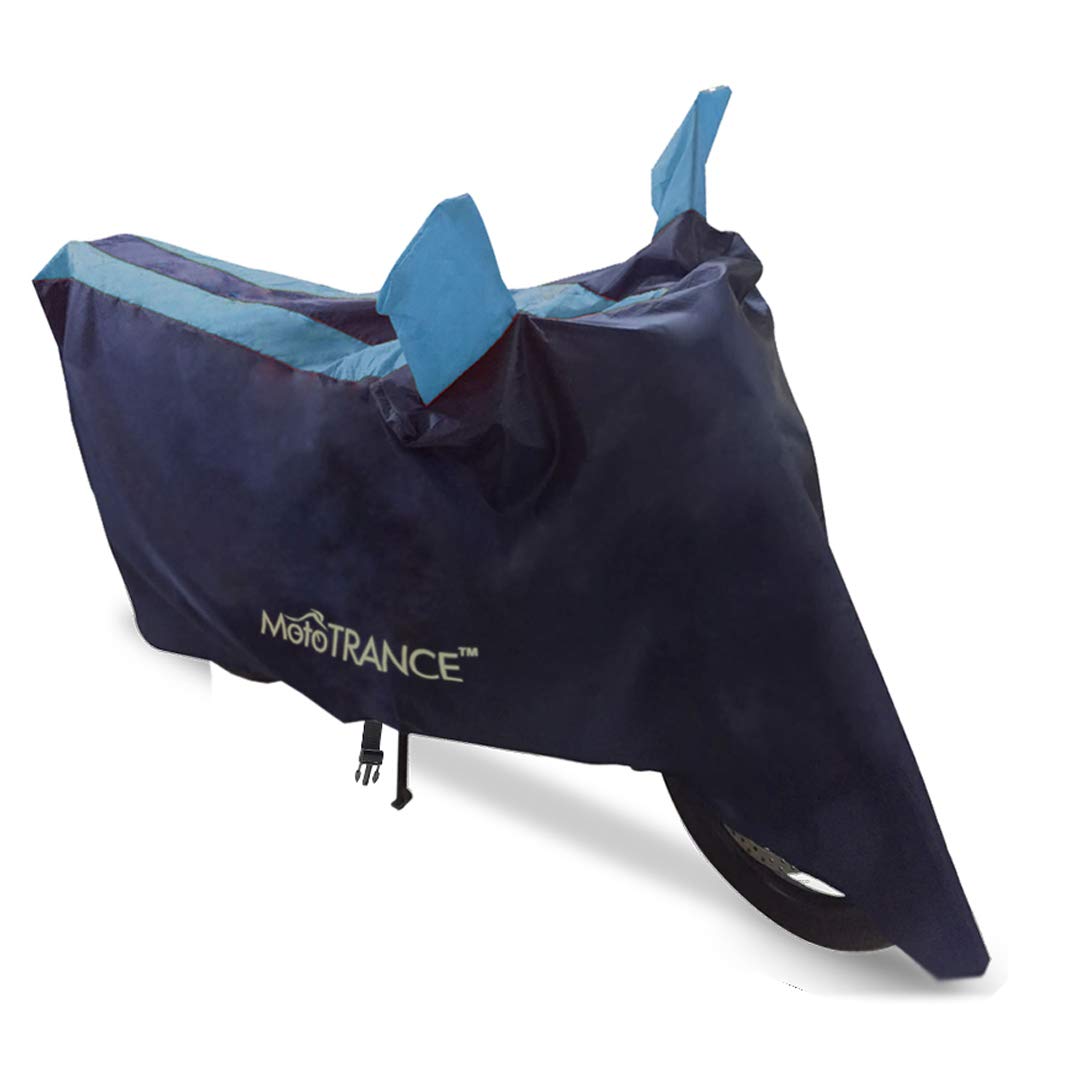 MotoTrance Arc Bike Body Cover For Hero HF Deluxe Eco - Interlock-Stitched Water and Heat Resistant with Mirror Pockets