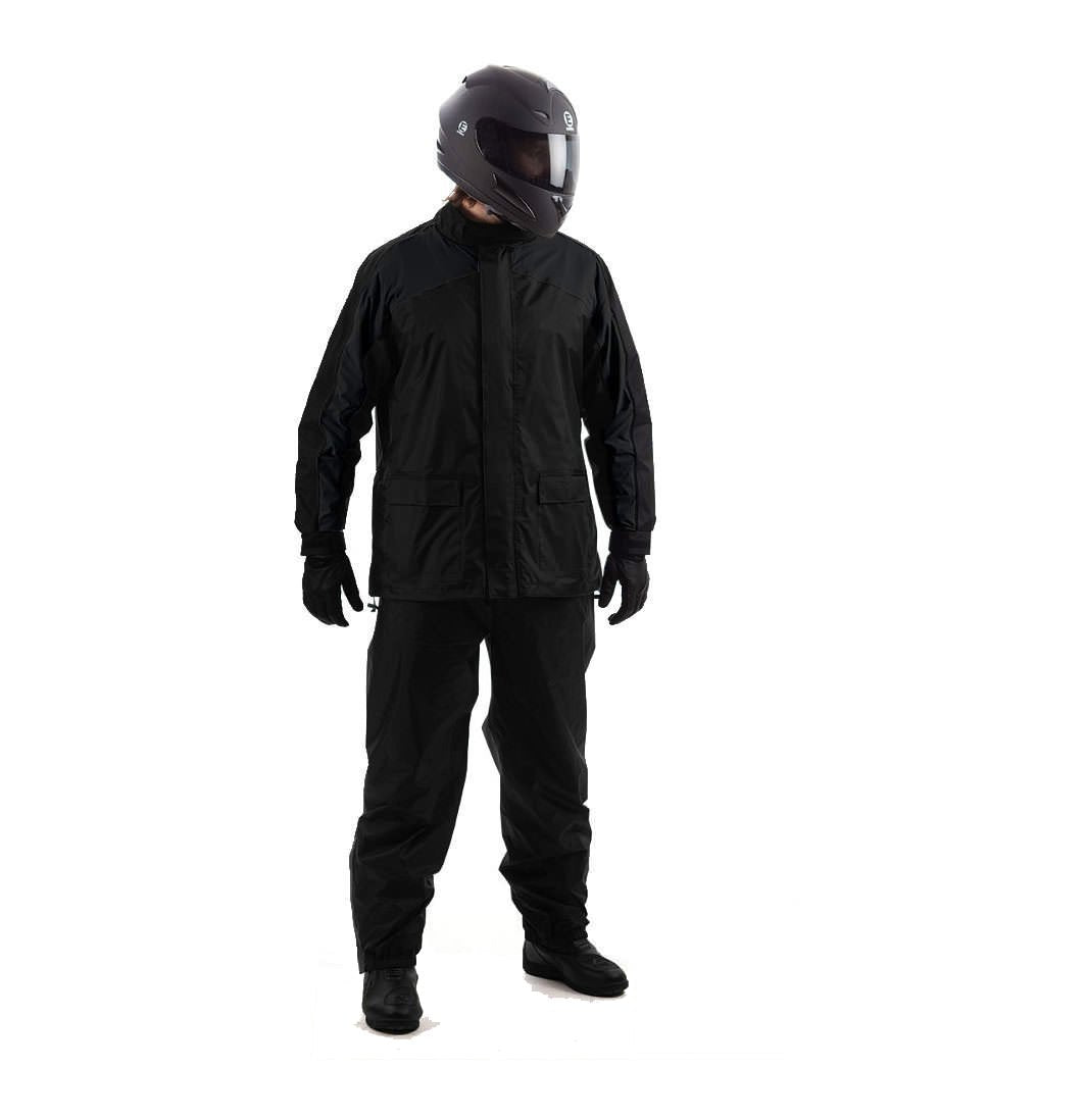 Mototrance Coated Poly Raincoat (Black Large)