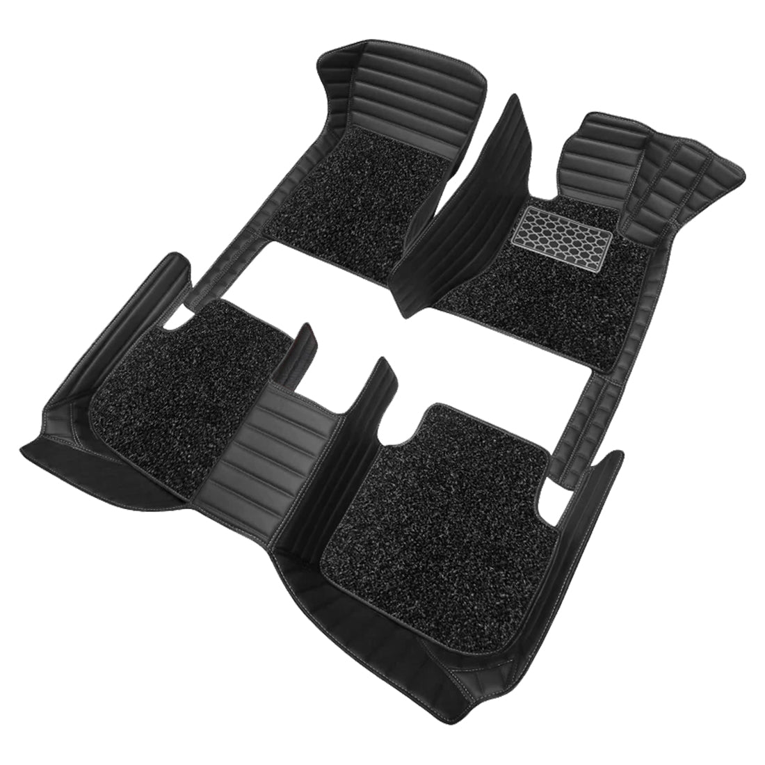 Autofurnish 9D Premium Custom Fitted Car Mats For Mahindra Marazzo (8 Seater) - Black Black