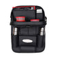 3D PREMIUM Car Seat Organizer | PU Leather with Folding Meal Tray and 10 Pockets - Tissues, Bottles, Phones, iPad Mini, Documents, Umbrella