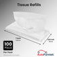 Autofurnish Tissue Refill for Tissue Boxes (100 pulls 2 ply) - White (Pack of 1)