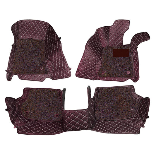 Tata Safari (6 Seater) 2021 7D Prime Car Floor Mat, All Weather Proof, Elegant & Stylish, 100% Waterproof & Odorless, Anti-Skid (22mm PU Leather, 2 Rows)