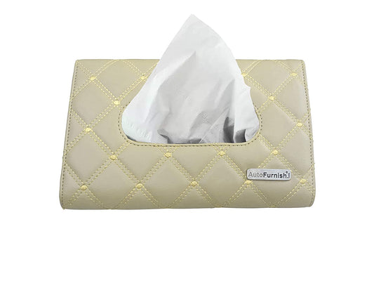 7D PREMIUM Sun Visor Tissue Box Holder | Water Resistant PU Leather with Straps and 50 Free Tissues