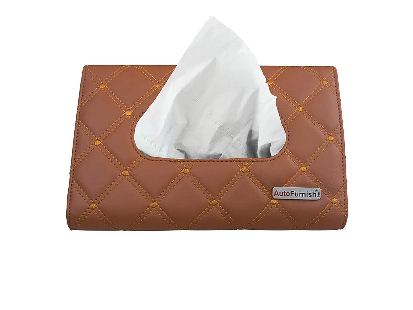 7D PREMIUM Sun Visor Tissue Box Holder | Water Resistant PU Leather with Straps and 50 Free Tissues (Set of 2)