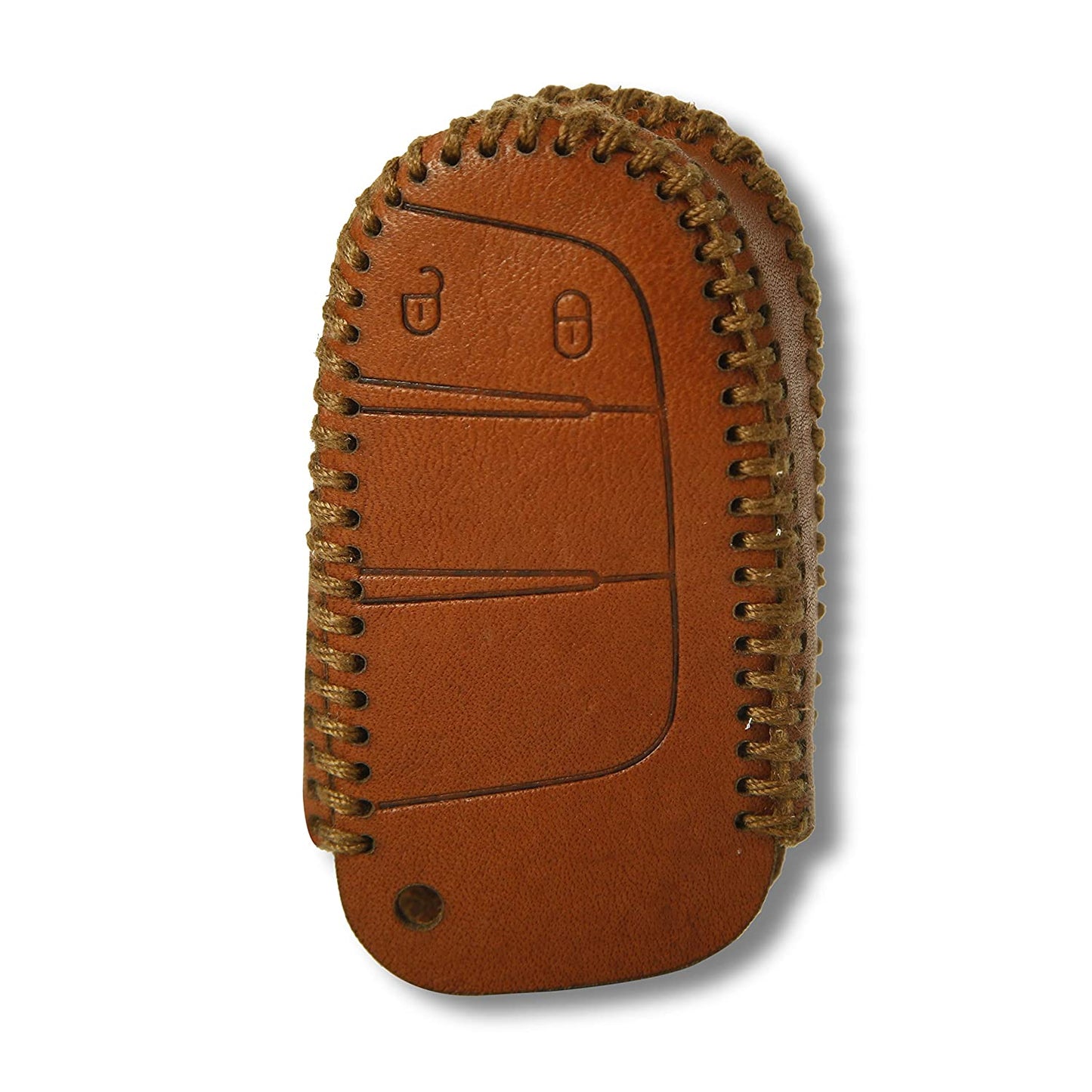 AutoFurnish Car Key Cover - Jeep Compass | Smart Key | Genuine Leather | Firm Grip | Scratch Resistant | Lightweight | Luxury Finish | Stylish Car Accessories Interior