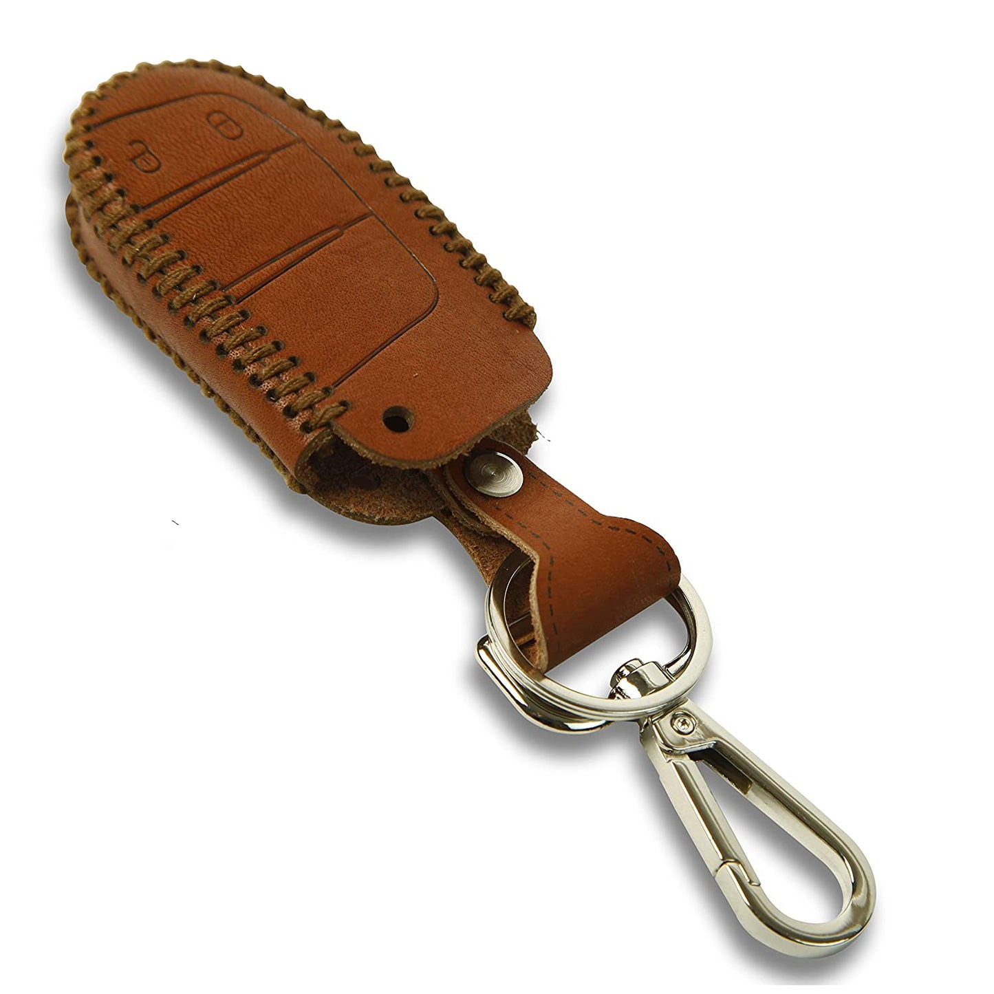 AutoFurnish Car Key Cover - Jeep Compass | Smart Key | Genuine Leather | Firm Grip | Scratch Resistant | Lightweight | Luxury Finish | Stylish Car Accessories Interior
