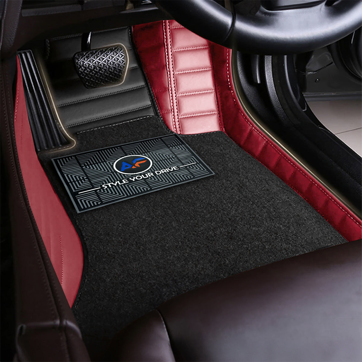 Autofurnish 9D Combination Custom Fitted Car Mats For Mercedes S500 5 Seater 2015 - Black VT-Coffee