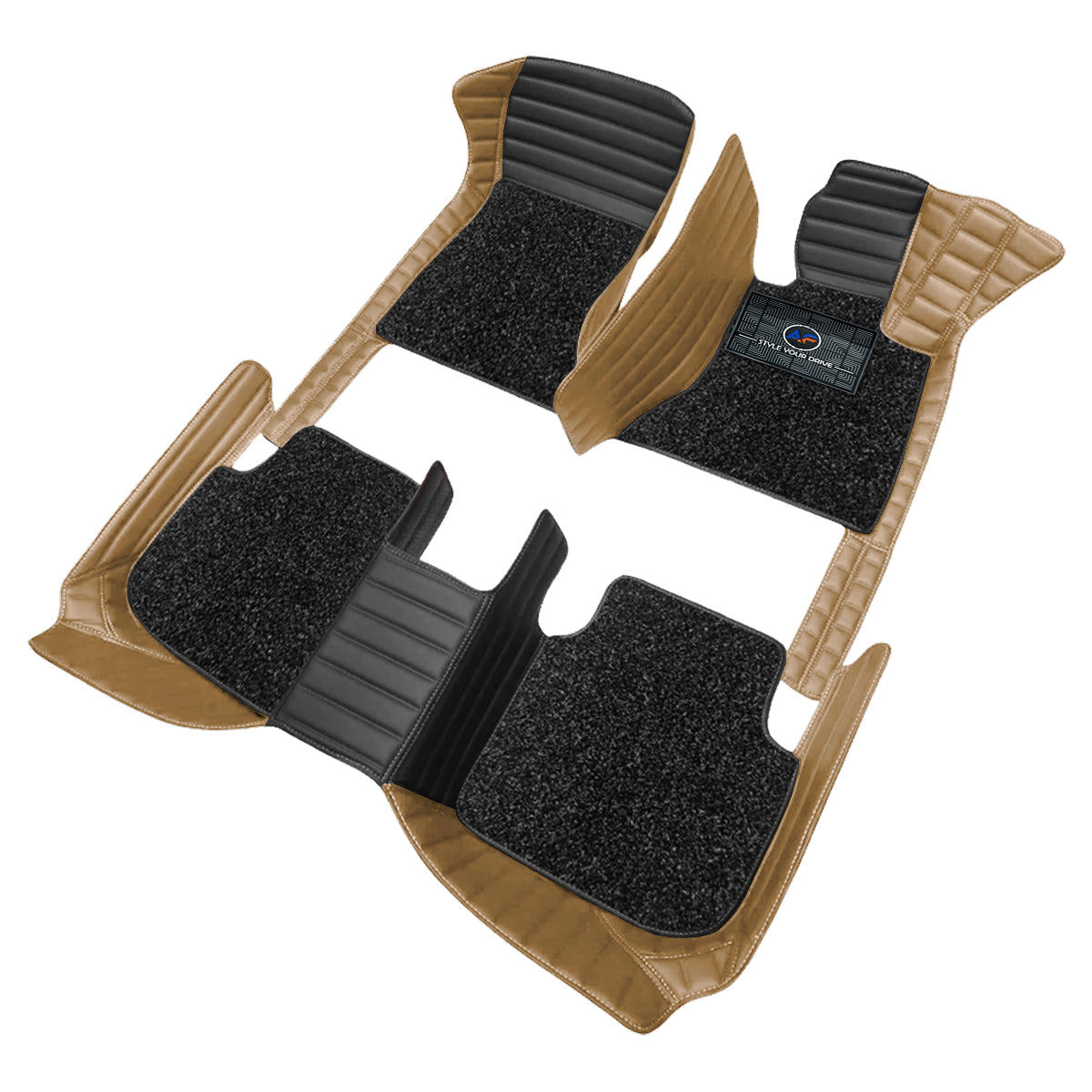 Autofurnish 9D Combination Custom Fitted Car Mats For Ford Endeavour - Black VT-Coffee