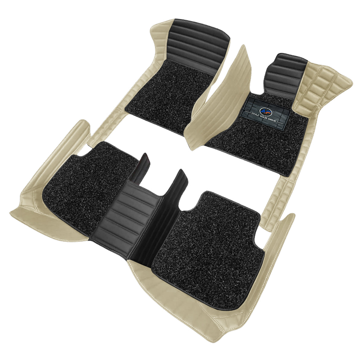 Autofurnish 9D Combination Custom Fitted Car Mats For Land Rover Discovery Sport 2015 - Black HC-Beige