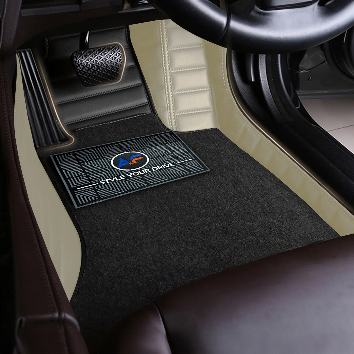Autofurnish 9D Combination Custom Fitted Car Mats For Mercedes CLA - Black VT-Coffee