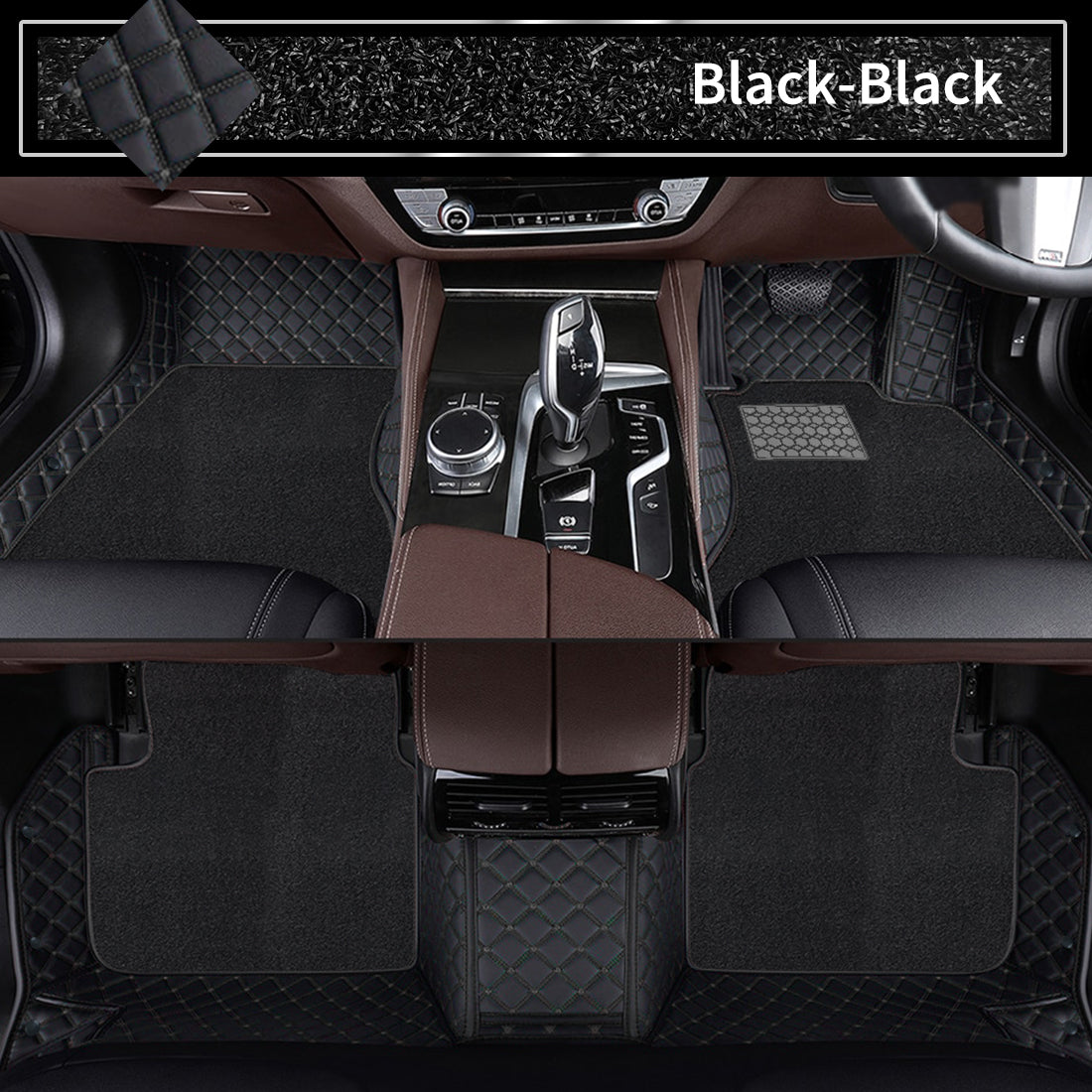 Autofurnish 7D Luxury Custom Fitted Car Mats For Bentley Flying Spur 2011 - Black Black