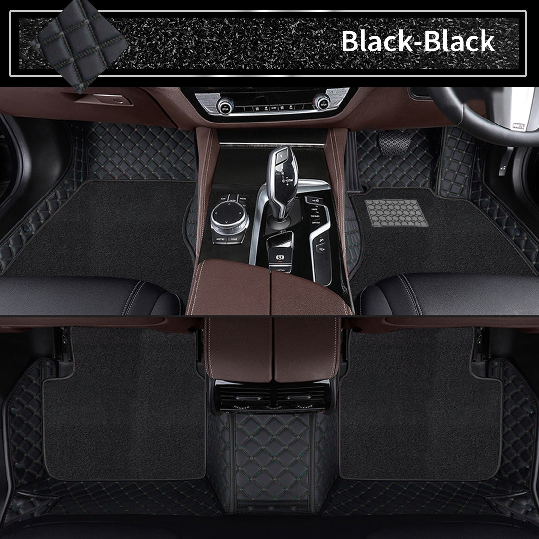 Autofurnish 7D Luxury Custom Fitted Car Mats For Bentley Flying Spur 2011 - Black Black - Autofurnish